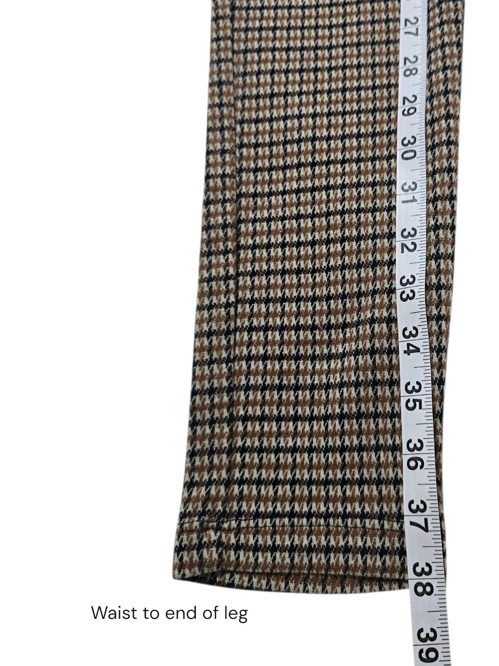 INC International Concepts Size Small Black & Tan Gingham Pull-on Pants/Leggings - Picture 7 of 8